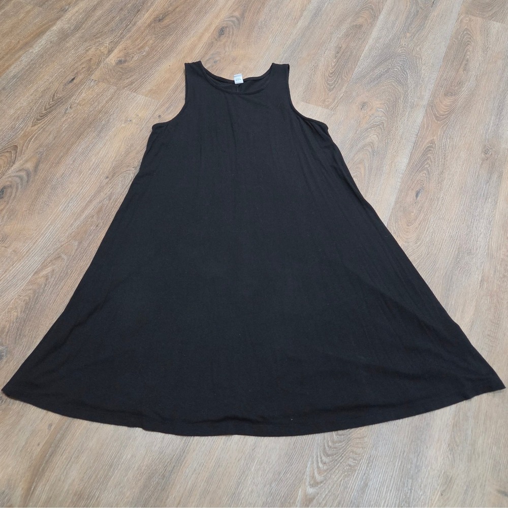 Old Navy Womens Black Sleeveless Swing Dress Size M Rayon Blend Mini A-Line